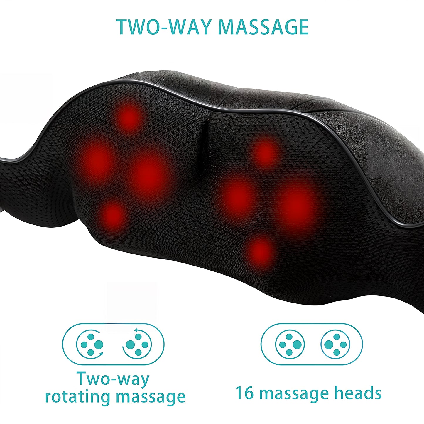 ZENART Shiatsu Shoulder Back and Neck Massager with Heat, Electric Deep Tissue Kneading Massage Pillow, Black