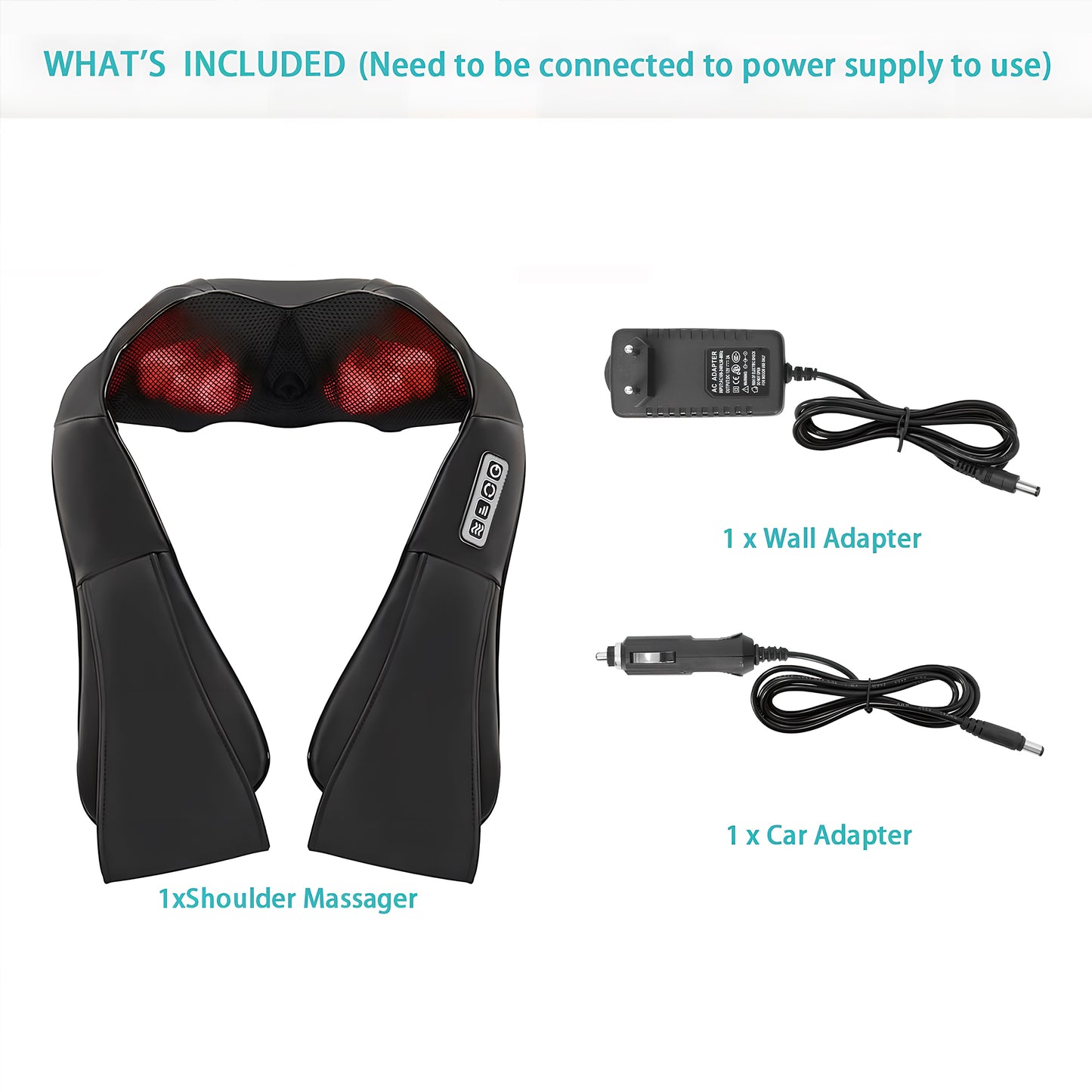 ZENART Shiatsu Shoulder Back and Neck Massager with Heat, Electric Deep Tissue Kneading Massage Pillow, Black