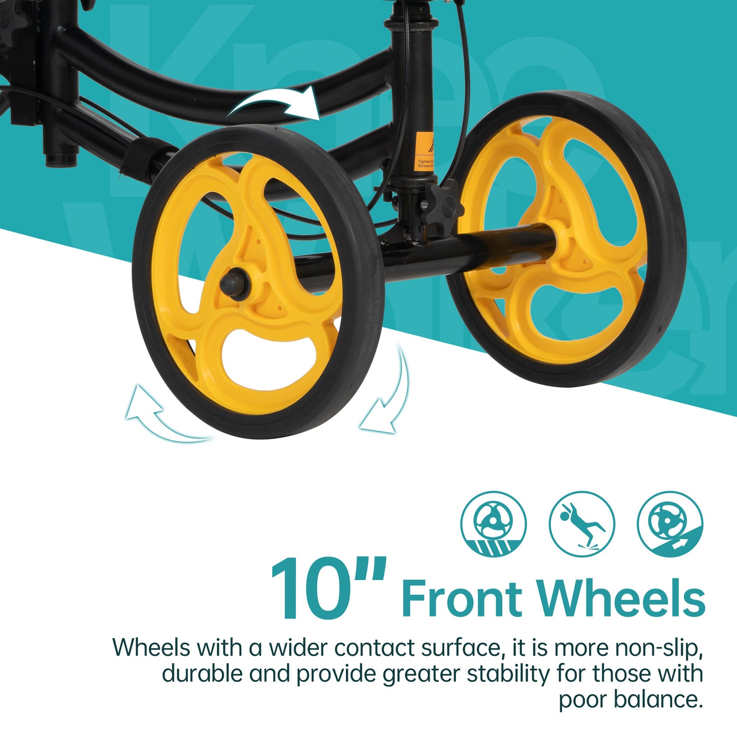 ELENKER Steerable Knee Scooter, Medical Walker for Foot Surgery Injuries, Crutch Alternative