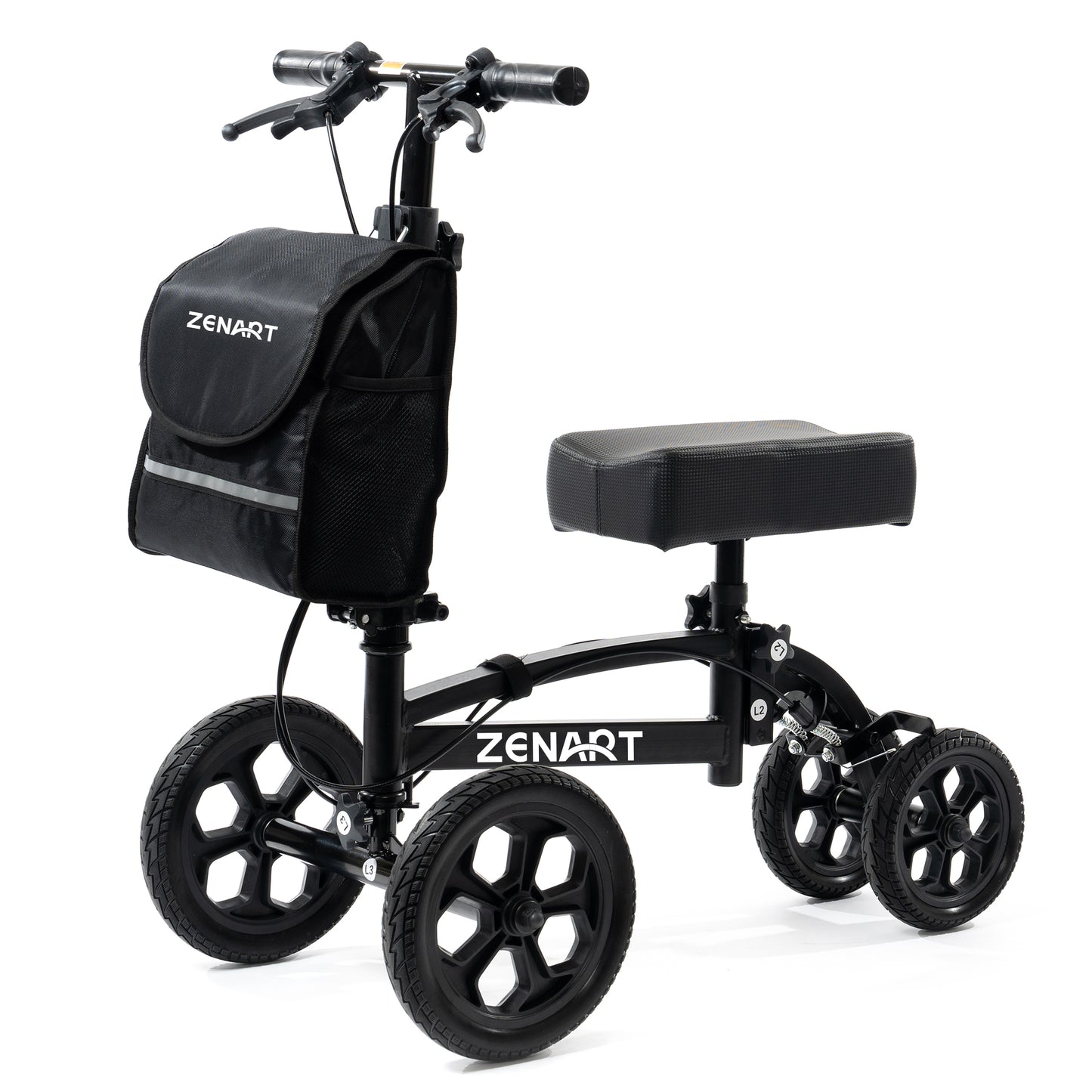 ZENART All-terrain Knee Scooter Foldable Walker for Foot Injuries Adult Crutch Alternative