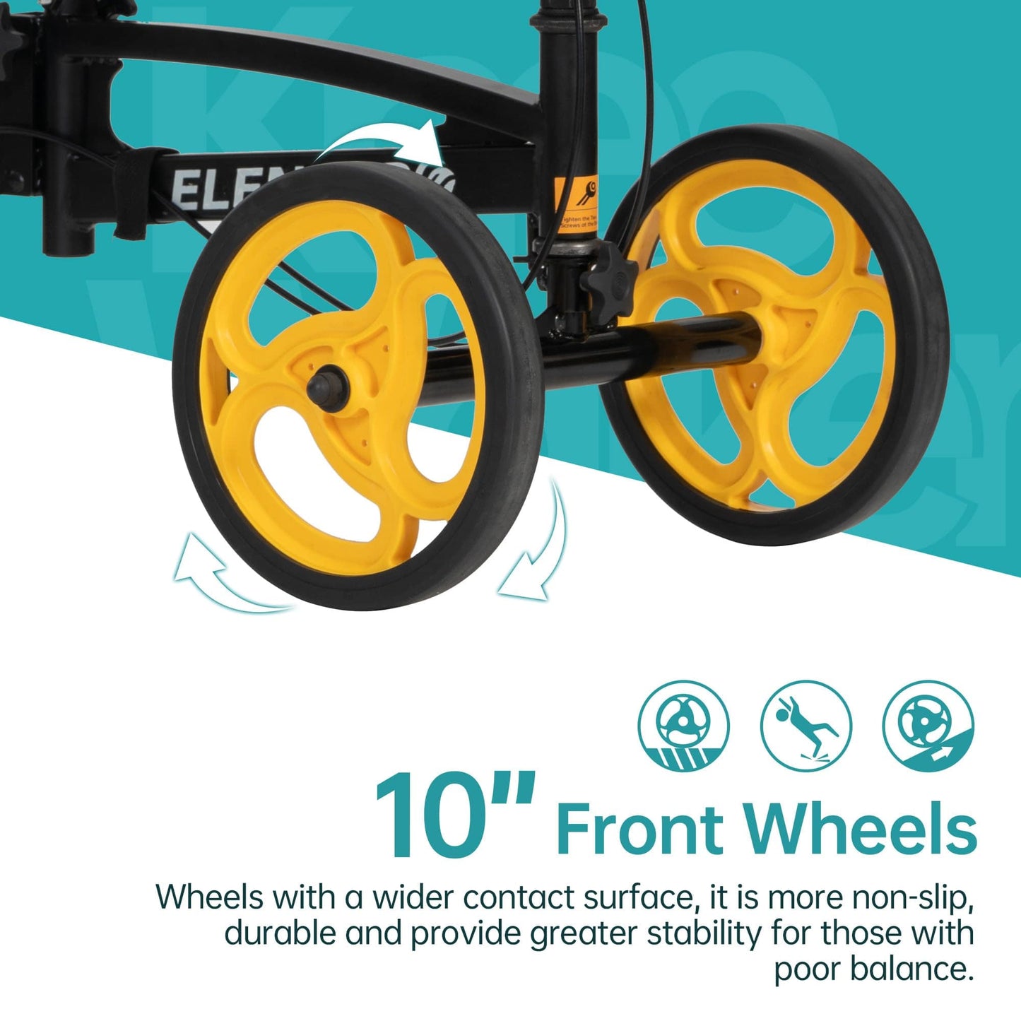 YF-9010A Steerable Knee Scooter, Foldable Knee Walker with Basket Dual Braking System Knee Scooters for or Angle and Injured Foot Broken Black