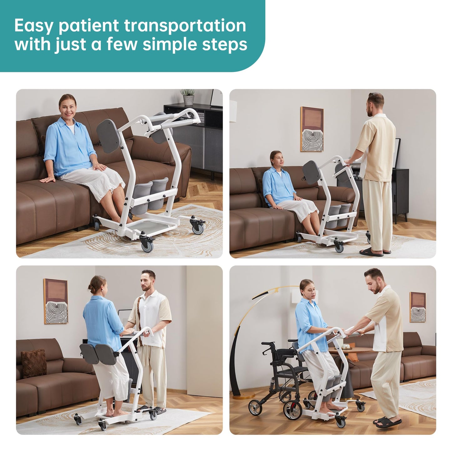 ELENKER Stand Assist Lift, Sit to Stand Assist Patient Transport Unit, Patient Lift Home Care Equipment Lift Assist