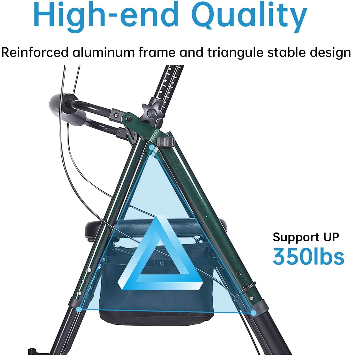 HFK-9236T4 All Terrain Dual-Brake Upright Walker 10" Wheels