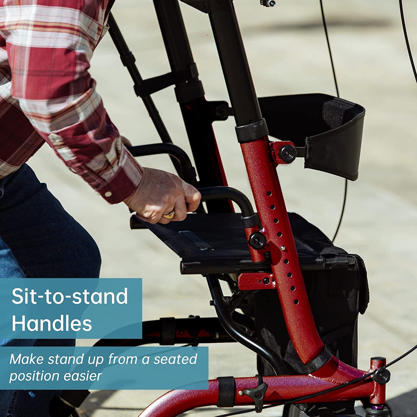 HFK-9210KDB-3 Dual-Brake Lightweight Upright Walker 10" Wheels