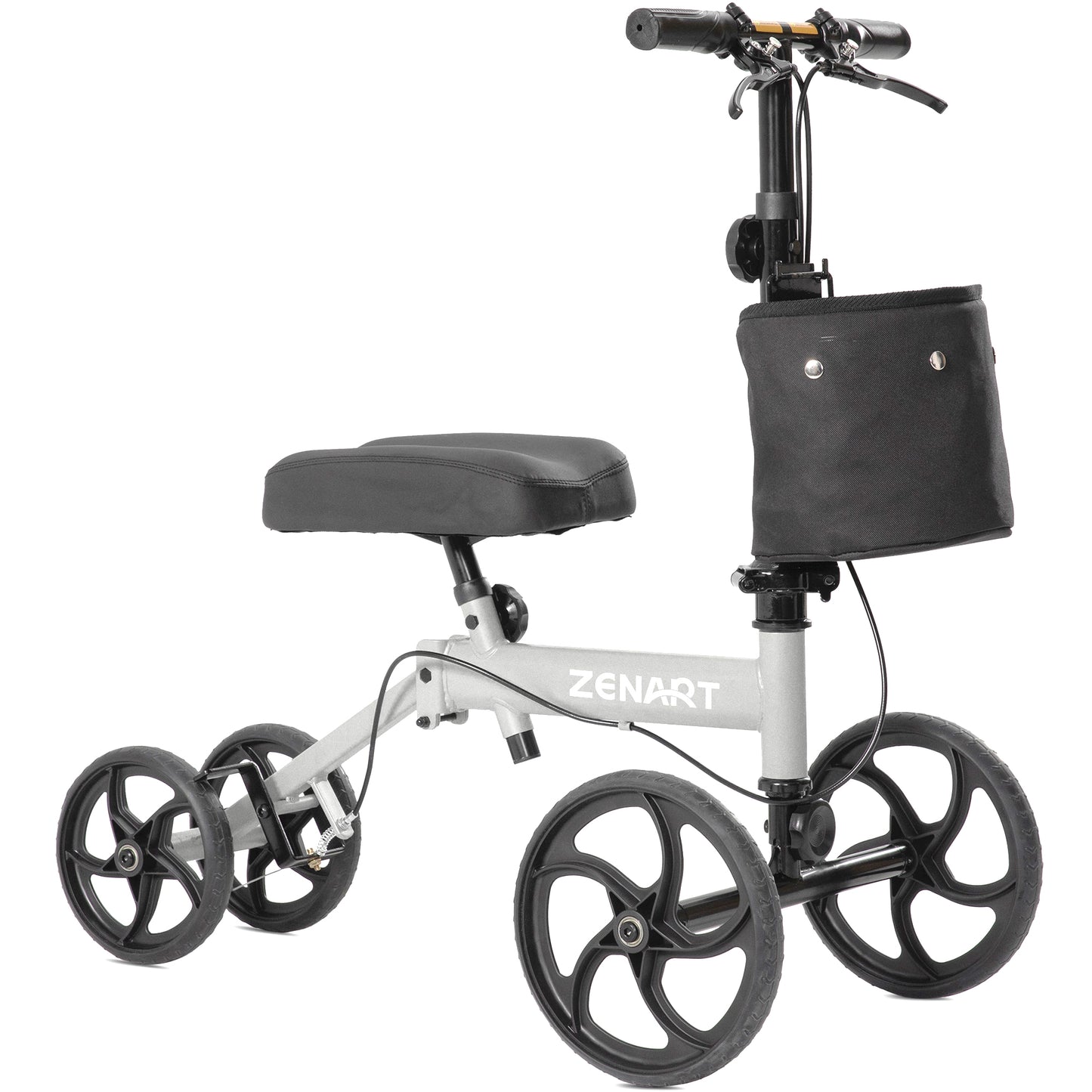 ZENART Economy Knee Scooter Foldable Walker for Foot Surgery Adult Crutch Alternative
