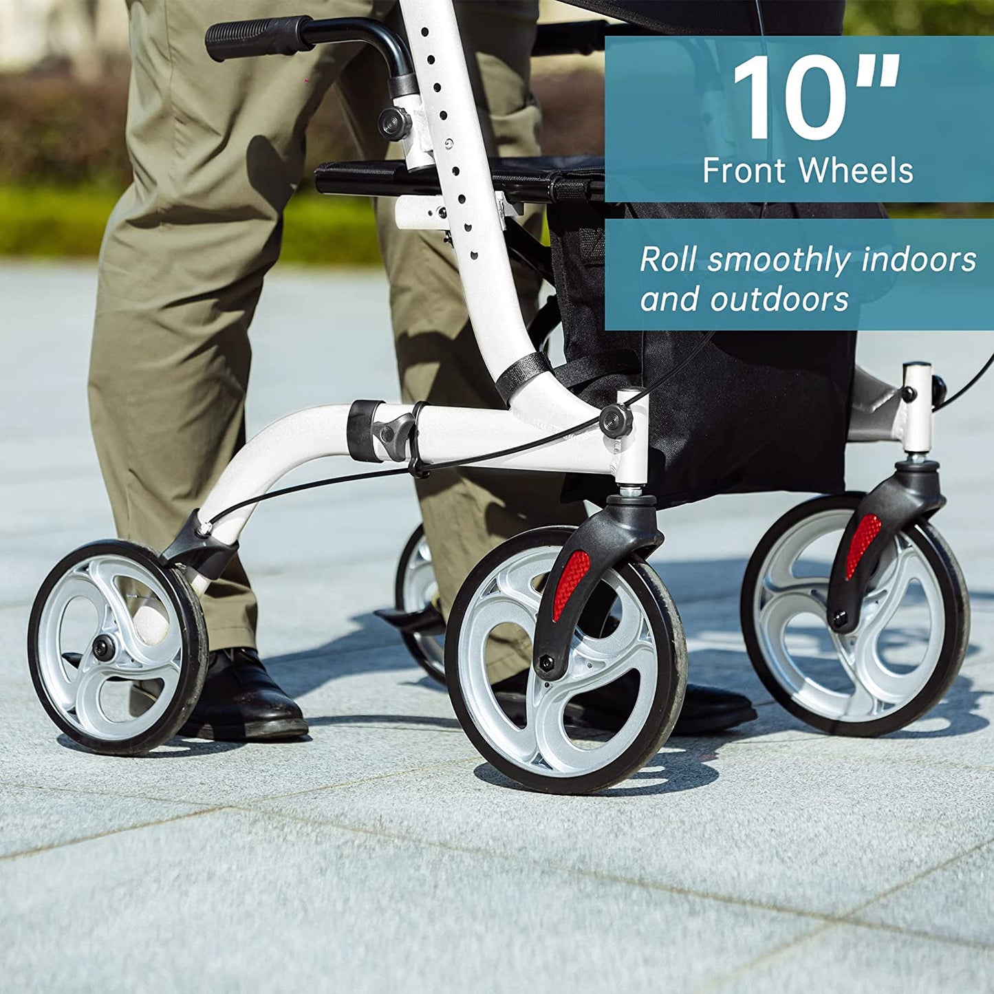 HFK-9210KDB-3 Dual-Brake Lightweight Upright Walker 10" Wheels