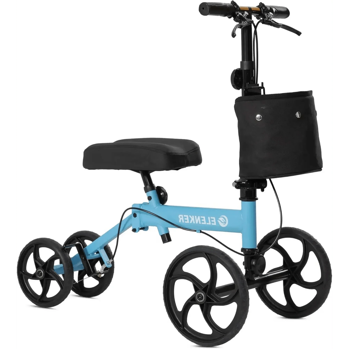 Elenker Steerable Knee Scooter with 10" Front Wheels, Foldable Knee Walker for Foot Injuries Crutches Alternative