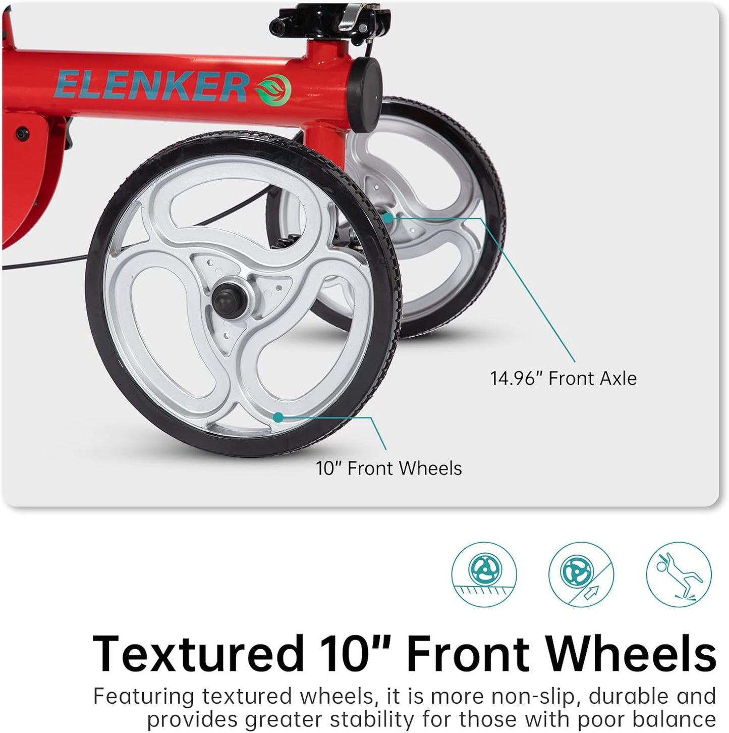 ELENKER Knee Scooter Steerable Deluxe Medical Knee Walkerfor Foot Injury Crutch Alternative