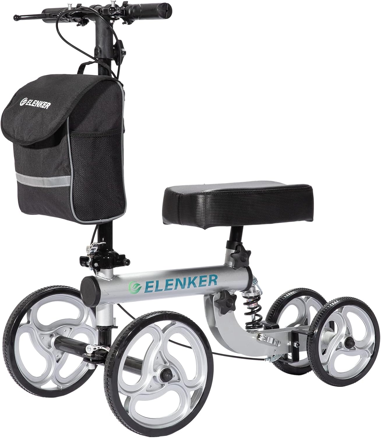 ELENKER Knee Scooter Steerable Deluxe Medical Knee Walkerfor Foot Injury Crutch Alternative