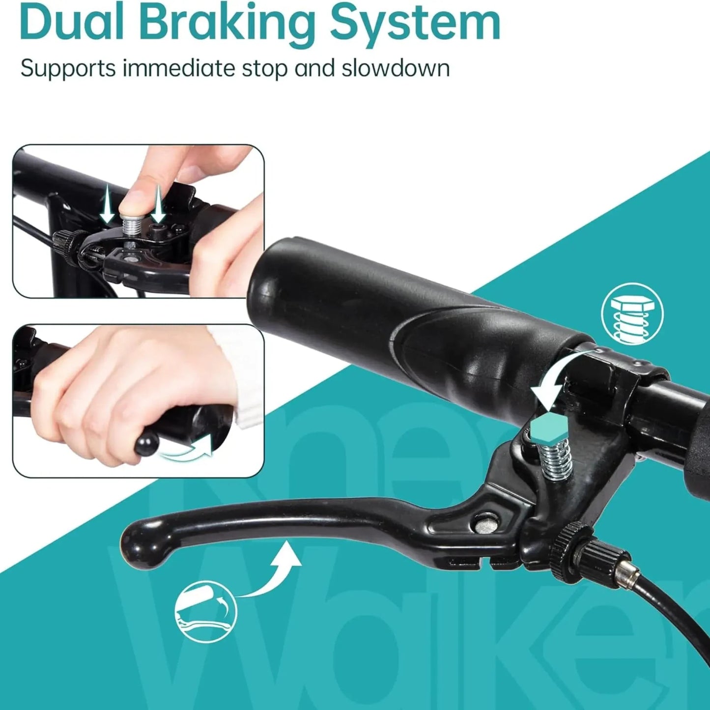 Elenker Steerable Knee Scooter with 10" Front Wheels, Foldable Knee Walker for Foot Injuries Crutches Alternative