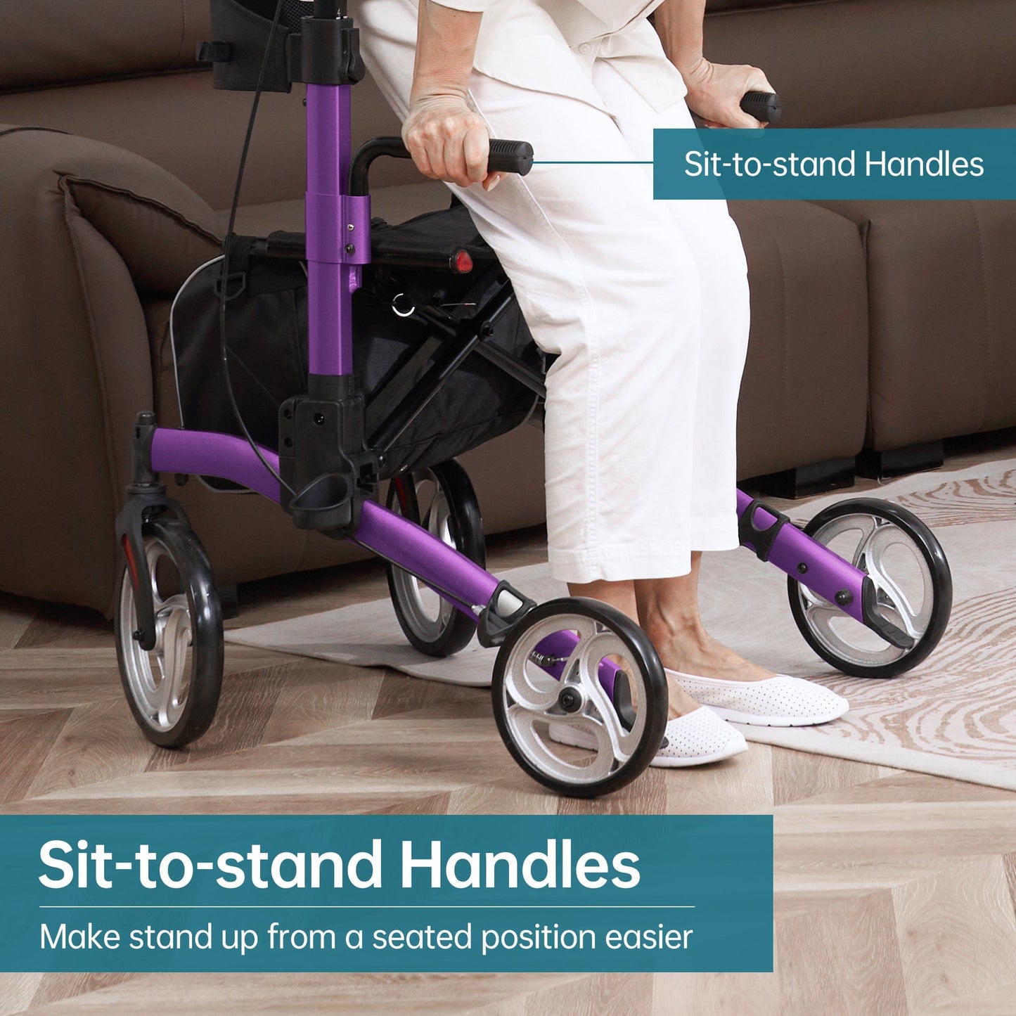 HFK-9240 Dual-Brake Upright walker 10" wheels