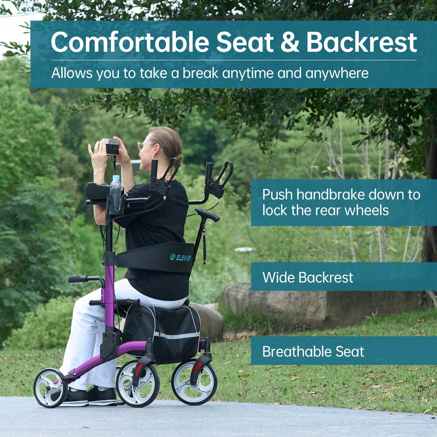 HFK-9240 Dual-Brake Upright walker 10" wheels