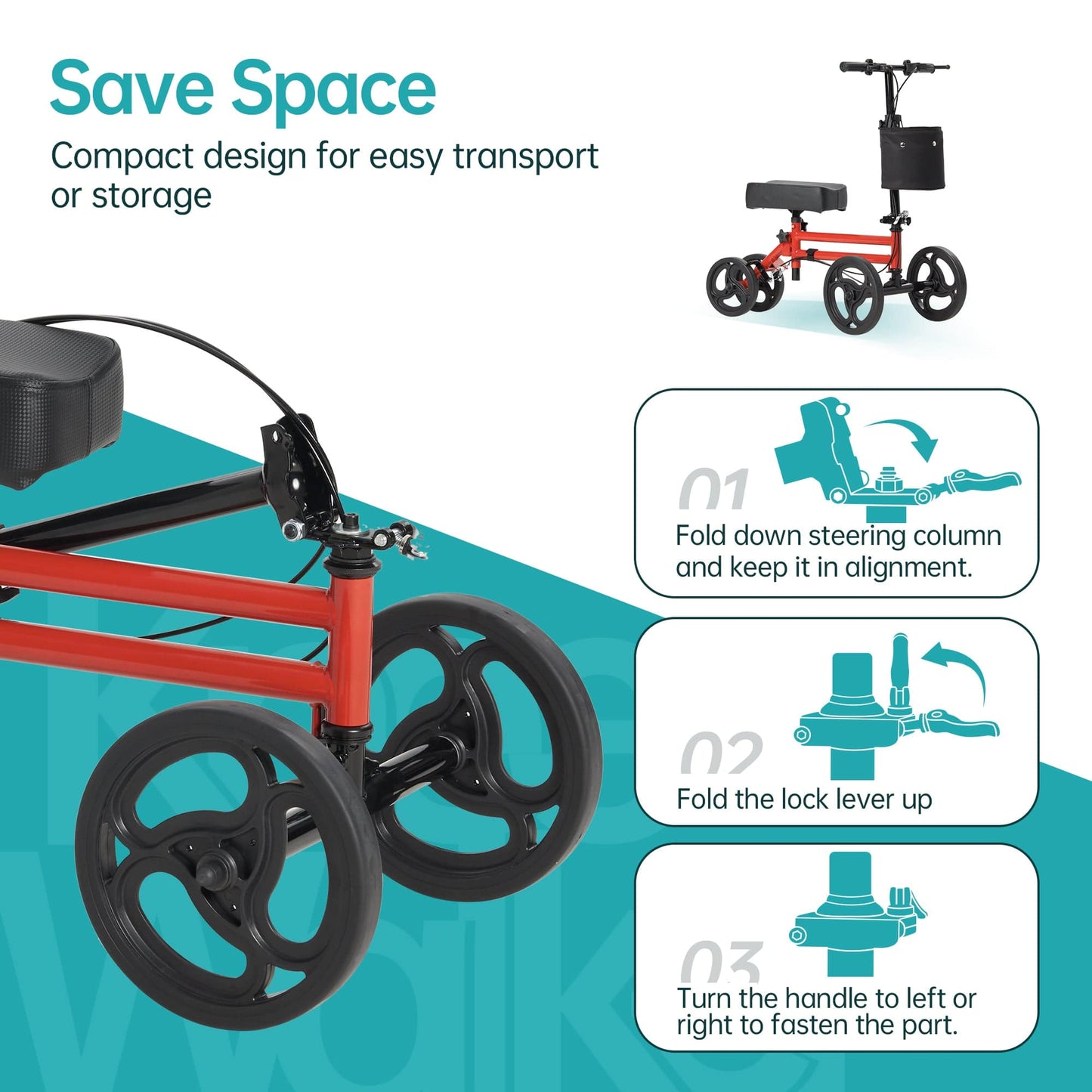 ELENKER Steerable Knee Scooter for Foot Injuries Ankles Surgery