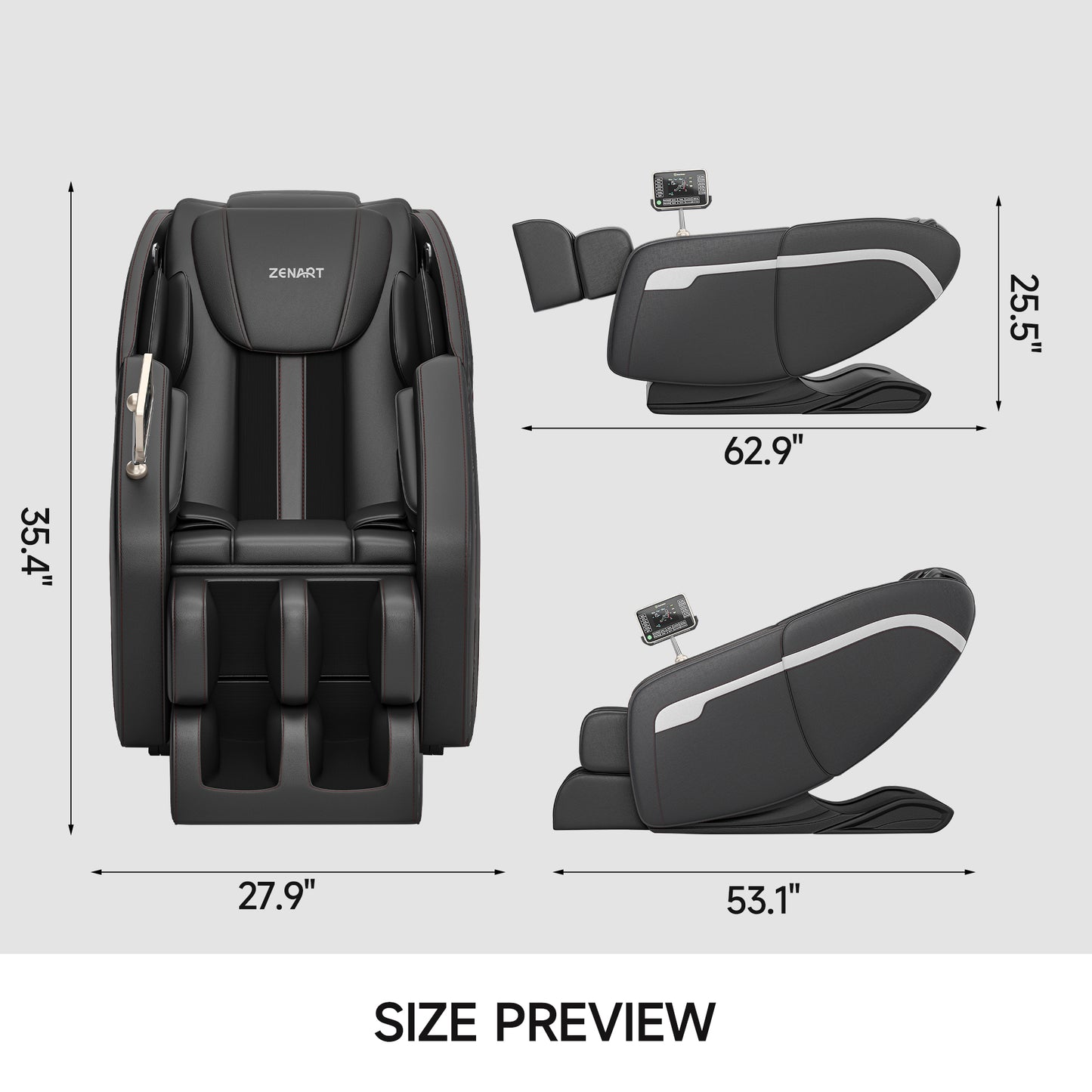 BS-10 ZENART Massage Chair, Full Body Zero Gravity Massage Chair Recliner with Foot Massager