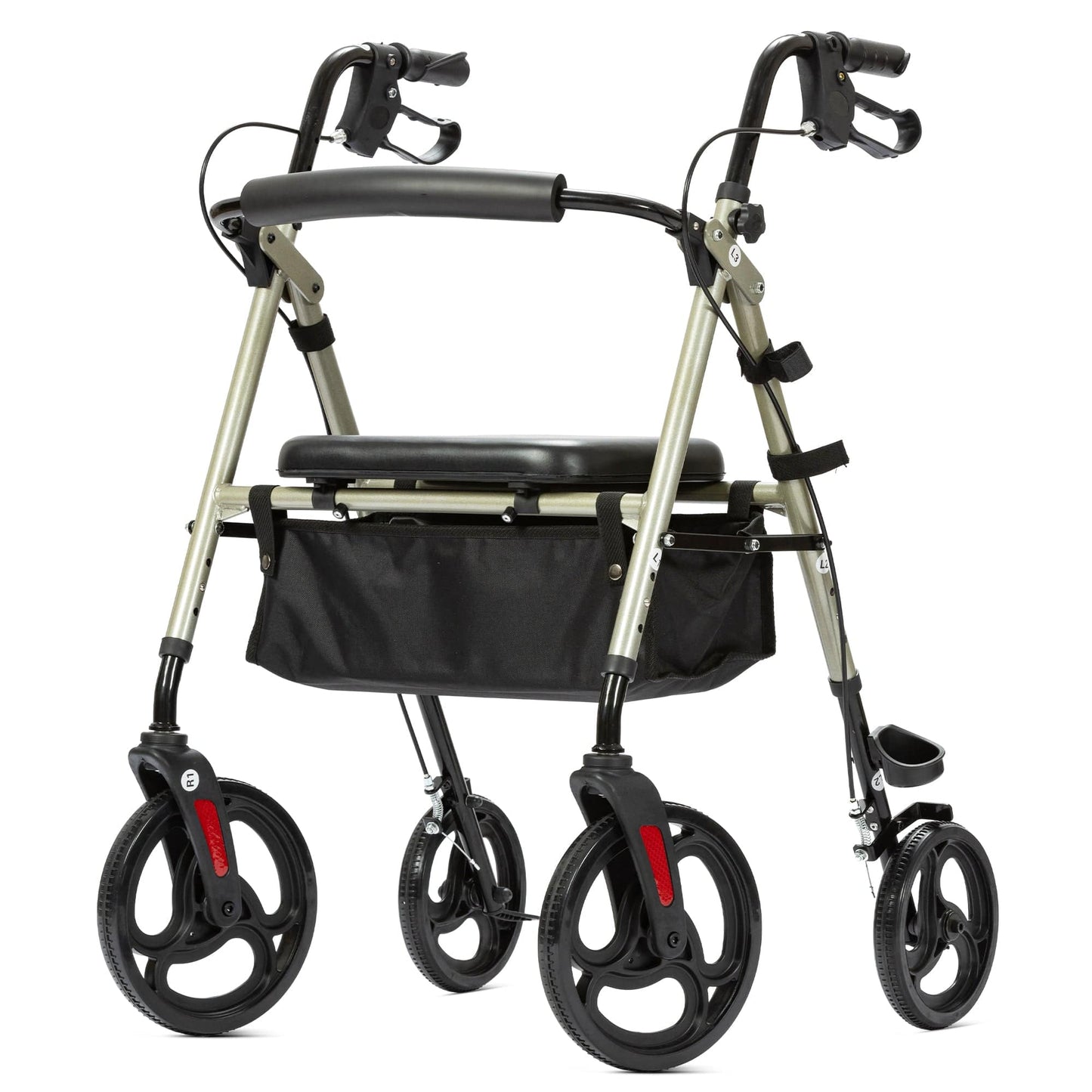Elenker Mobility Rollator Walker with 10" Wheels, Adjustable Seat and Arms
