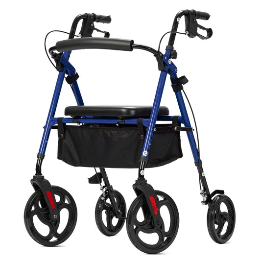 Elenker Mobility Rollator Walker with 10" Wheels, Adjustable Seat and Arms