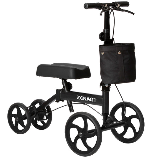 ZENART Economy Knee Scooter Foldable Walker for Foot Surgery Adult Crutch Alternative