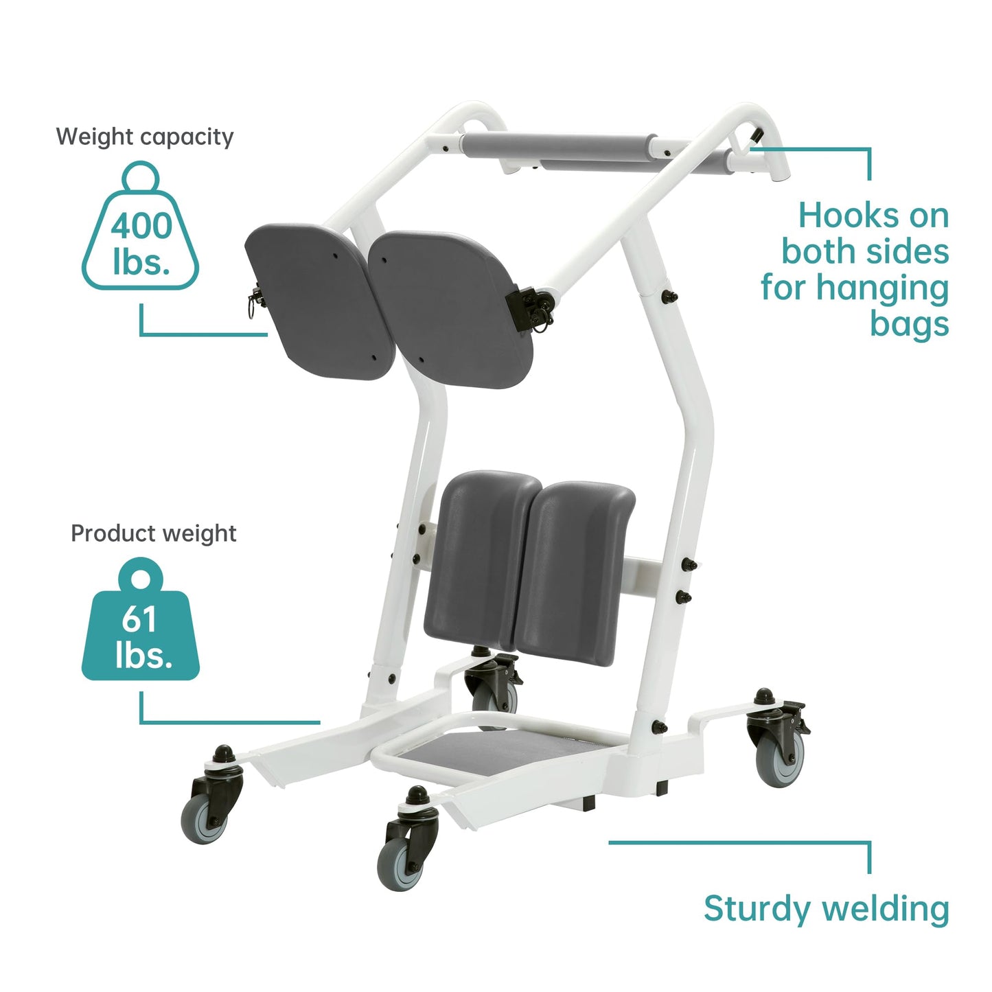 ELENKER Stand Assist Lift, Sit to Stand Assist Patient Transport Unit, Patient Lift Home Care Equipment Lift Assist