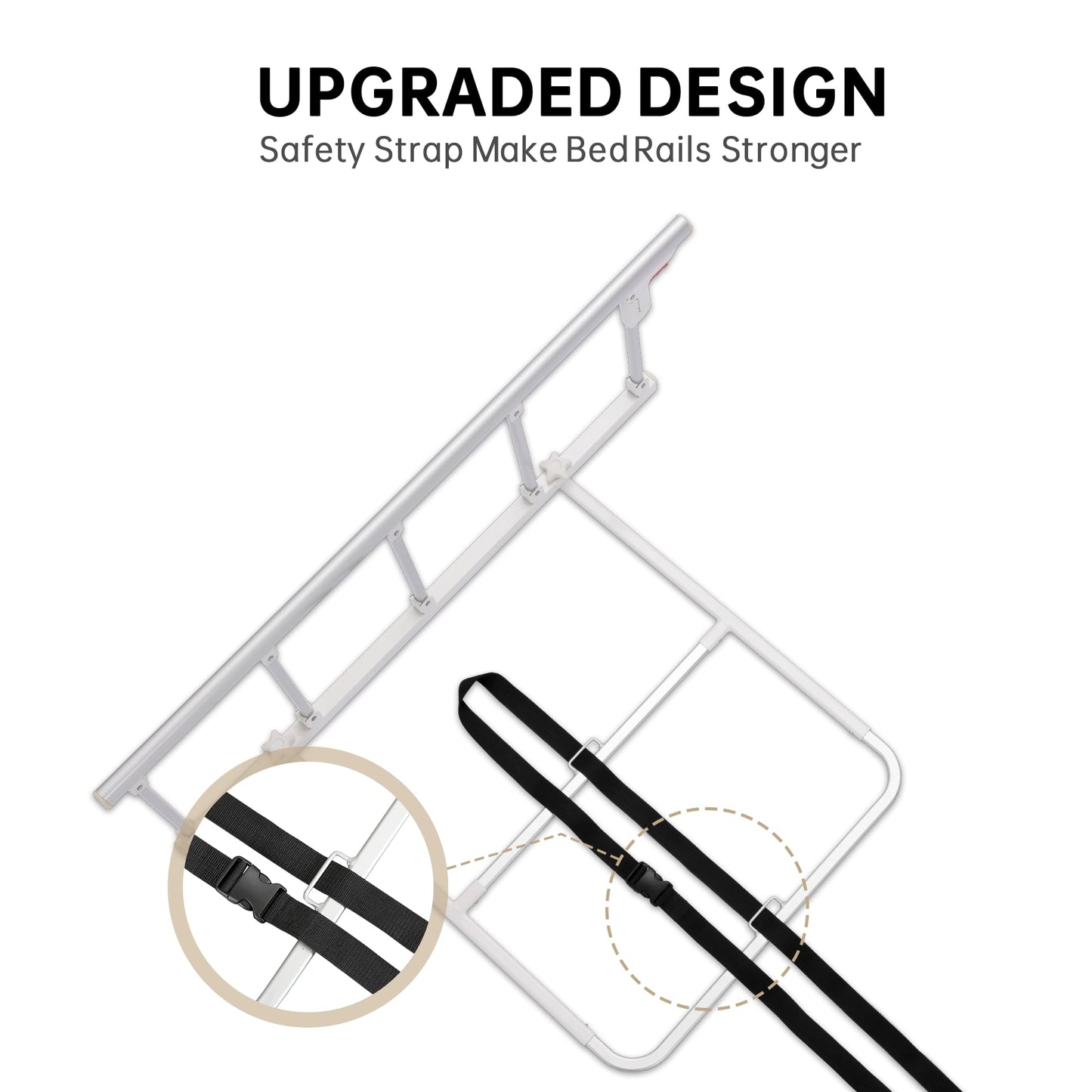 ELENKER Bed Rails for Elderly Adults, Folding Bed Assist Seniors Safety Bed Guard Rail Handle to Prevent Falling Out of Bed