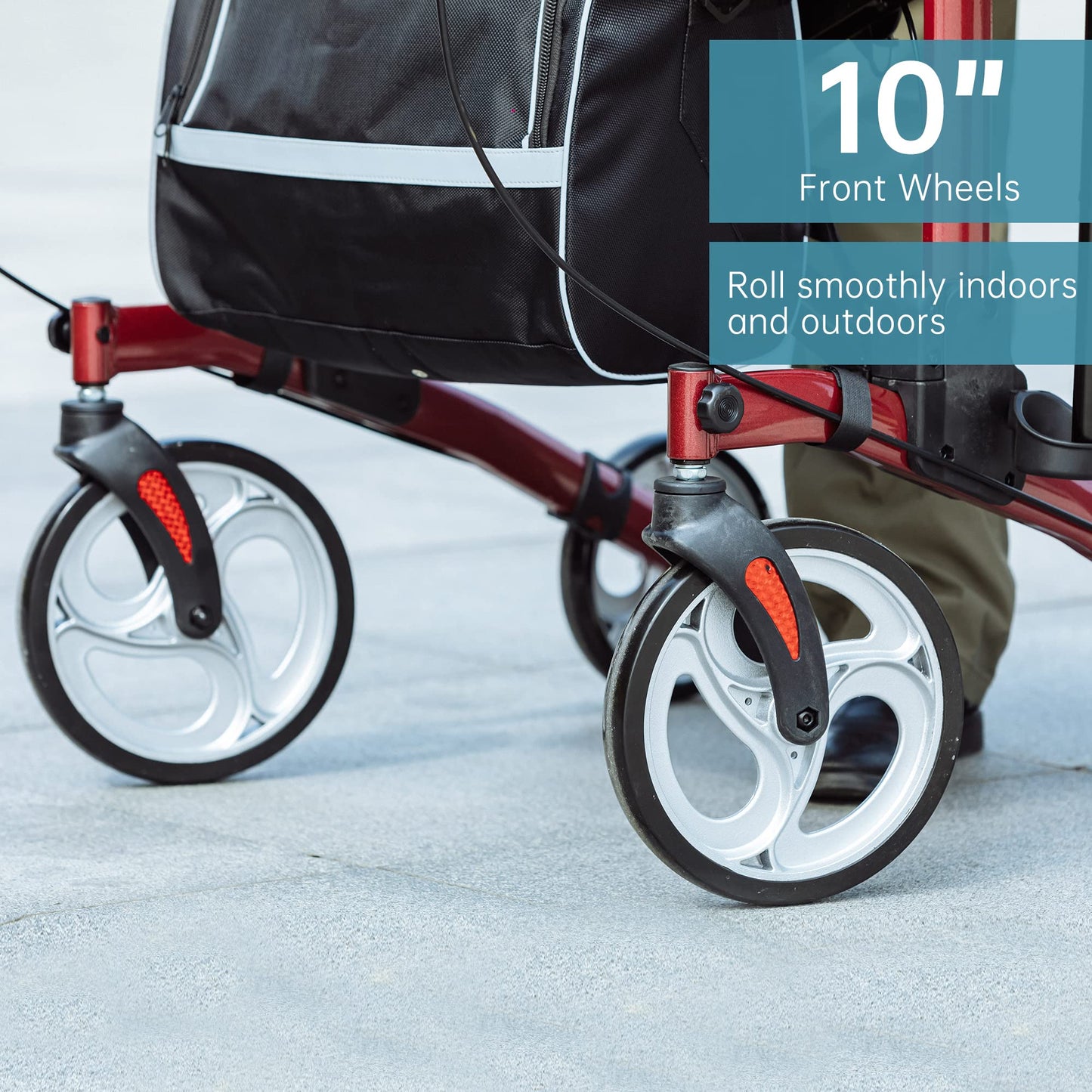 HFK-9240 Dual-Brake Upright walker 10" wheels