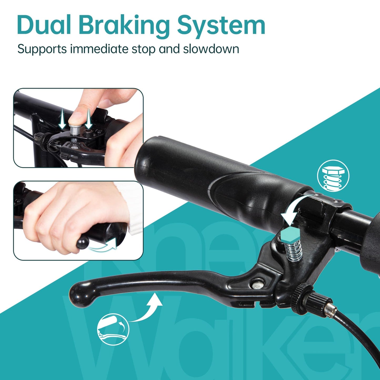 Elenker Steerable Knee Scooter with 10" Front Wheels, Foldable Knee Walker for Foot Injuries Crutches Alternative