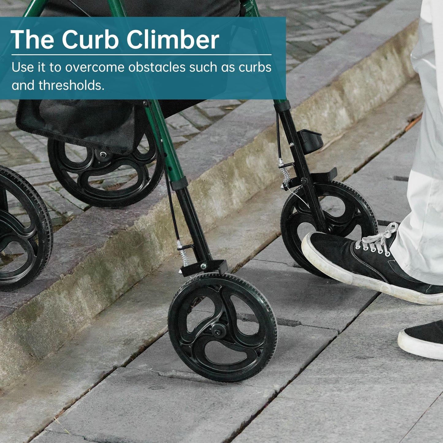 Elenker Mobility Rollator Walker with 10" Wheels, Adjustable Seat and Arms