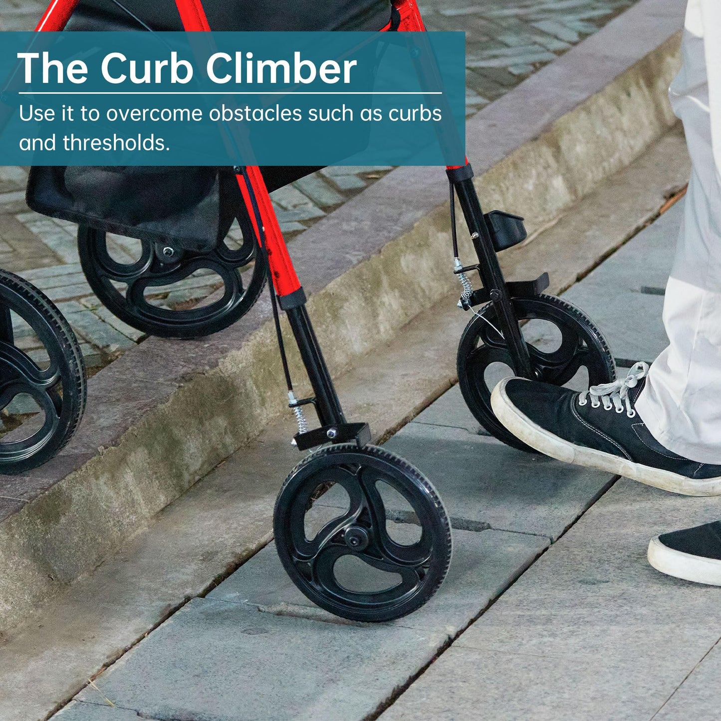 Elenker Mobility Rollator Walker with 10" Wheels, Adjustable Seat and Arms