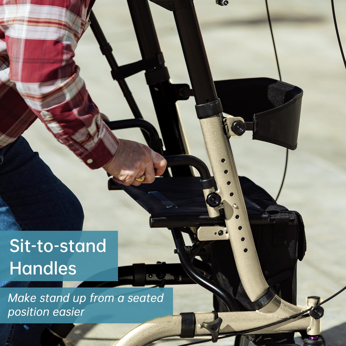 HFK-9210KDB-3 Dual-Brake Lightweight Upright Walker 10" Wheels