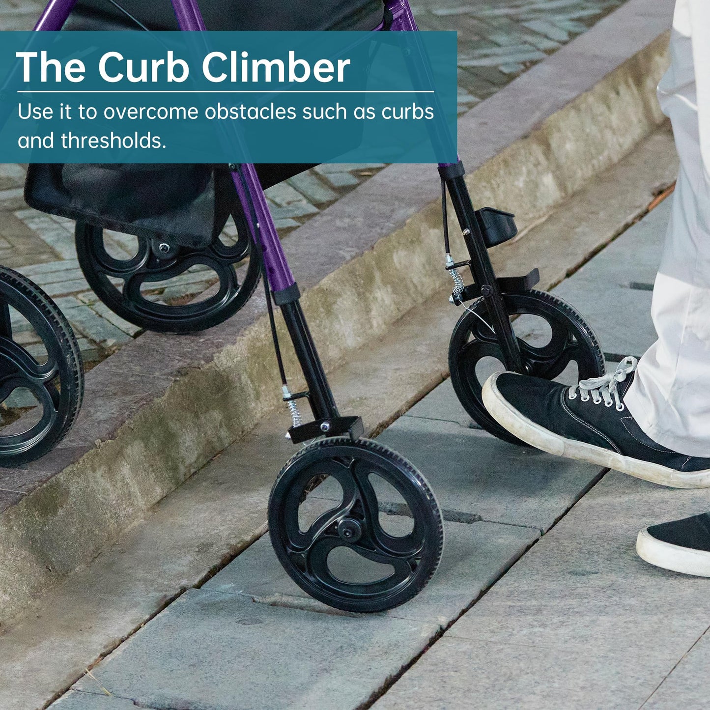 Elenker Mobility Rollator Walker with 10" Wheels, Adjustable Seat and Arms