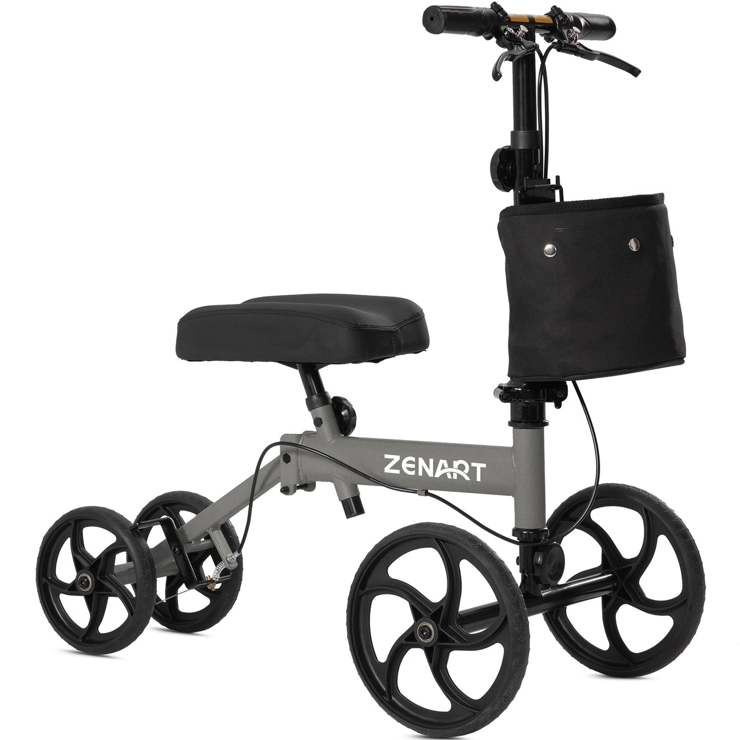 ZENART Economy Knee Scooter Foldable Walker for Foot Surgery Adult Crutch Alternative